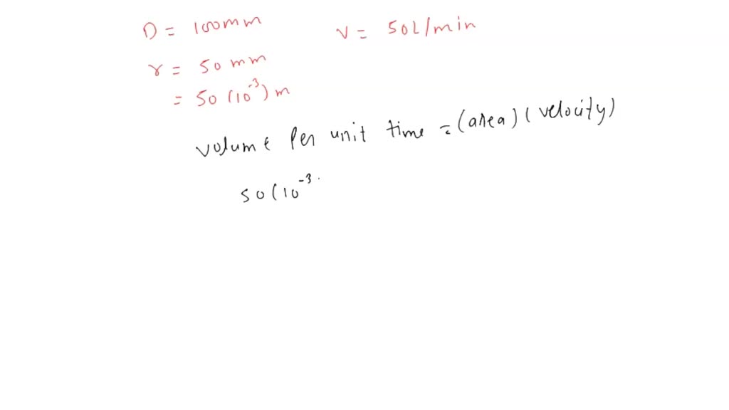 SOLVED: Oil Is Flowing Through A 100 Mm Diameter Pipe At 50 L Per ...