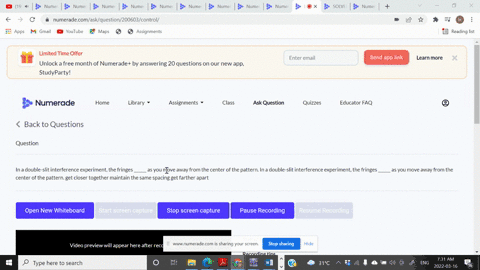 in-a-double-slit-interference-experiment-the-fringes-______-as-you-move-away-from-the-center-of-the-pattern-in-a-double-slit-interference-experiment-the-fringes-______-as-you-move-away-from-46256