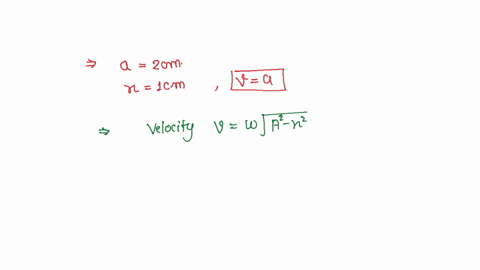a-particle-executes-linear-simple-harmonic-motion-with-an-amplitude-of-2-cm-when-the-particle-is-at-1-cm-from-the-mean-position-the-magnitude-of-its-velocity-is-equal-to-that-of-its-acceleration-then-