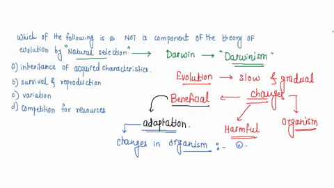 which-of-the-following-is-not-a-component-of-the-theory-of-evolution-by-natural-selection-inheritance-of-acquired-characteristics-survival-and-reproduction-variation-competition-for-resource-11782