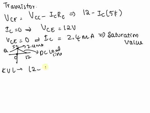 1the-following-figure-shows-that-a-silicon-transistor-with-100-is-biased-by-base-resistor-methoddraw-the-dcload-line-and-determine-the-operating-pointwhat-is-the-stabilityq-factor-vcc12v-5kq-45557
