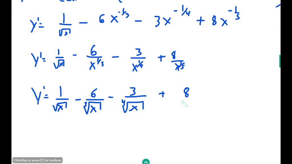 SOLVED: Find the first derivative of y with respect to x (Y') of the ...