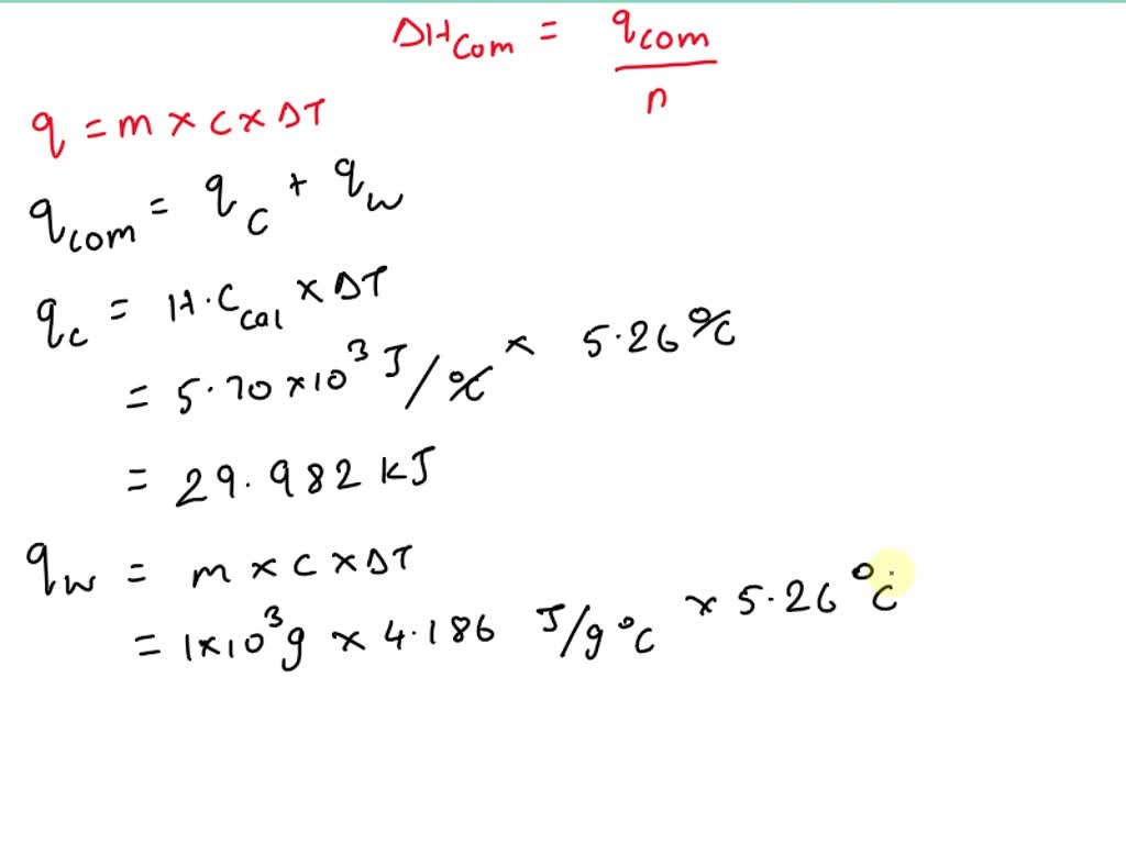 SOLVED 1. 200 g of benzoic acid (C6H5COOH) was burned in a bomb
