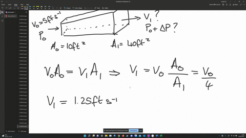 consider-the-incompressible-flow-of-water-through-a-divergent-duct-the-inlet-velocity-and-area-are-5-fts-and-10-ft2-respectively-if-the-exit-area-is-4-times-the-inlet-area-calculate-the-wate-54256