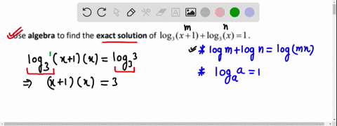 use-algebra-to-find-the-exact-solution-of-log-xllogsx-1-52544