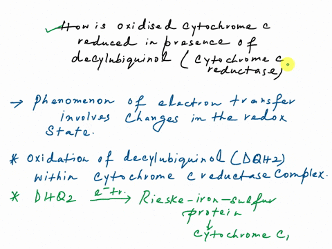 the-enzyme-cytochrome-c-reductase-reduces-oxidized-cytochrome-c-in-the-presence-of-decylubiquinol-the-reaction-can-be-followed-spectrophotometically-at-550-nm-the-kinetics-of-this-enzyme-was-84035