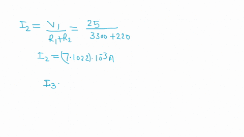 given-the-circuit-below-find-the-current-a-through-r2-and-r3-and-the-voltage-drop-v-across-r4-r3-3302-r1-33k0-25y-r4-22k2-r2-2200-85647