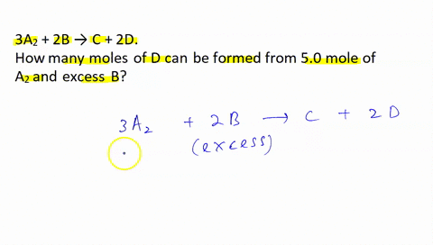 Consider the hypothetical reaction 3a 2 2b c 2d how many...