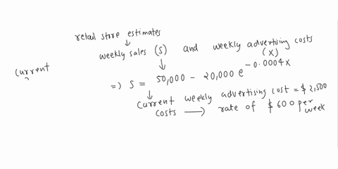 a-retail-store-estimates-that-weekly-sales-s-and-weekly-advertising-costs-x-both-in-dollars-are-related-by-s-50000-20000-e-0oo04x-the-current-weekly-advertising-costs-are-2500-and-these-cost-86883