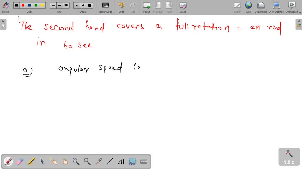 SOLVED The 4.00cm long second hand on a watch rotates smoothly. A