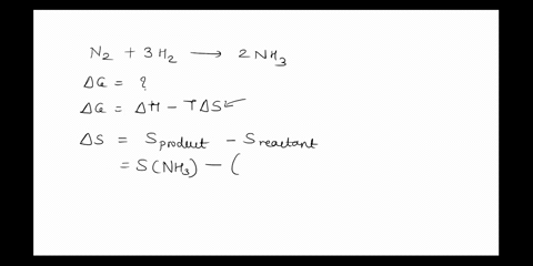 the-reaction-for-the-formation-of-ammonia-is-shown-below-nzg-3h2g-2-nh3g-calculate-ag-for-the-reaction-at-500-using-the-thermodynamic-values-in-the-table-below-b-at-500-the-reaction-is-not-s-66985