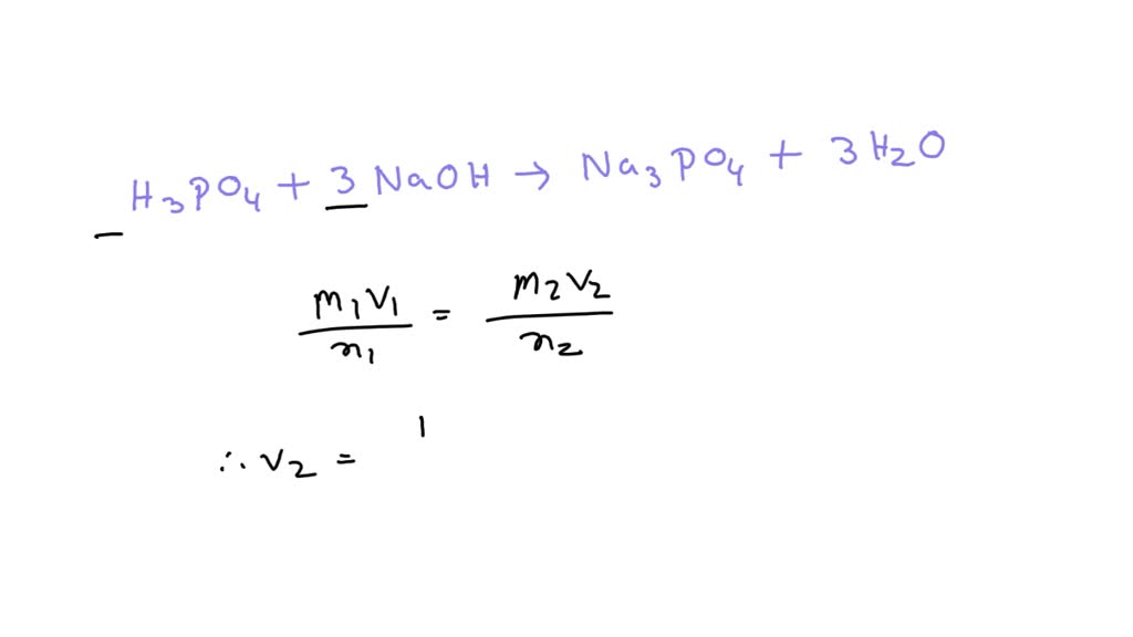 SOLVED A solution of phosphoric acid (H₃PO₄) with a known concentration of 0.250 M H₃PO₄ is