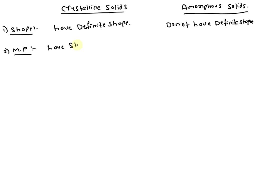 VIII: Comparison between an amorphous and crystalline solid. Physical ...