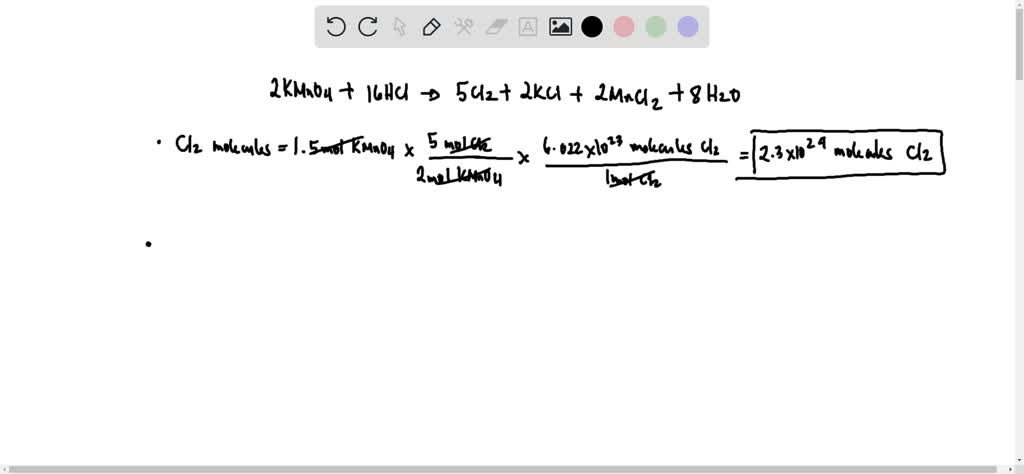 SOLVED: if 5.5 moles of potassium permanganate (KMnO4) react in excess ...