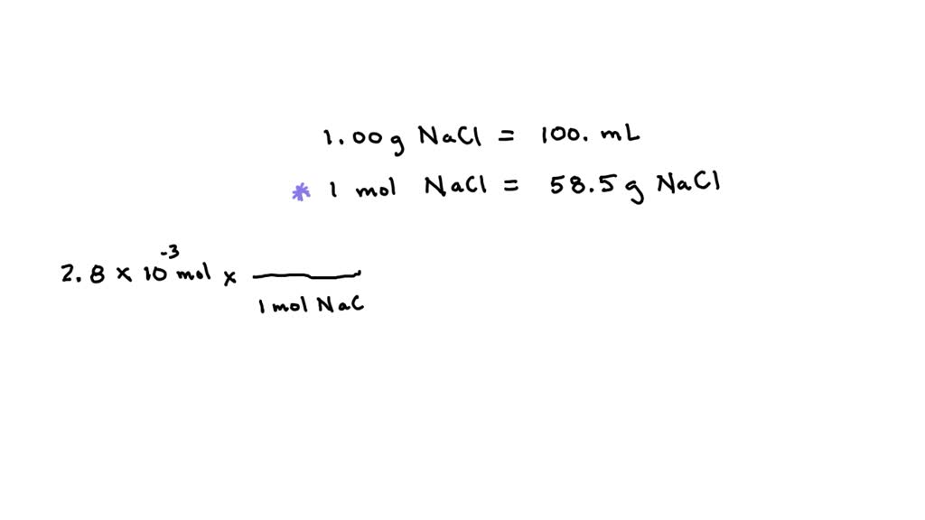 SOLVED a patient needs 0.5 moles of sodium chlorine per day , and the