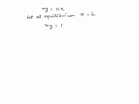 a-block-of-mass-m-is-attached-to-the-end-of-an-ideal-spring-due-to-the-weight-of-the-block-the-block-remains-at-rest-when-the-spring-is-stretched-a-distance-h-from-its-equilibrium-length-the-31177
