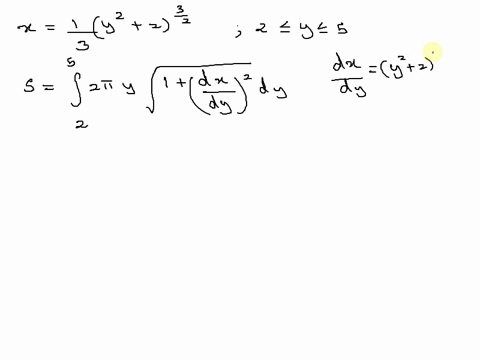 find-the-exact-area-of-the-surface-obtained-by-rotating-the-curve-about-the-x-axis-x-13y2-232-2-y-5-07142