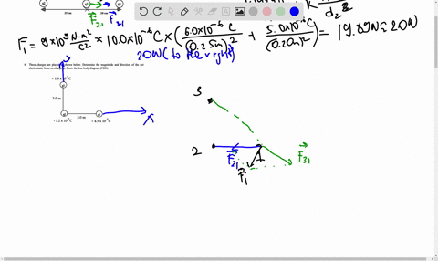 the-figure-below-shows-three-point-charges-that-lie-along-the-axis-detenine-the-magnitude-and-direction-of-the-net-electrostatic-force-on-charge-0uc-ioouc-t50uc-25em-20cm-three-charges-are-p-11771