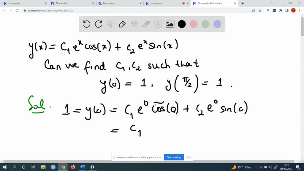 SOLVED: The given two-parameter family is a solution of the indicated ...