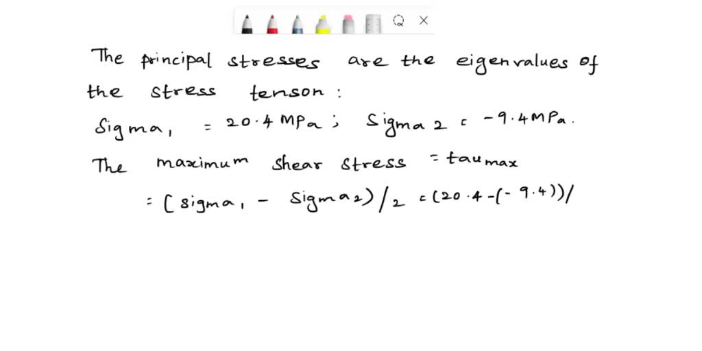 SOLVED: A state of plane stress is showna.) Determine the maximum ...