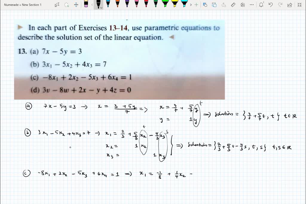 SOLVED: In Each Part Of Exercises 13-14, Use Parametric Equations To ...