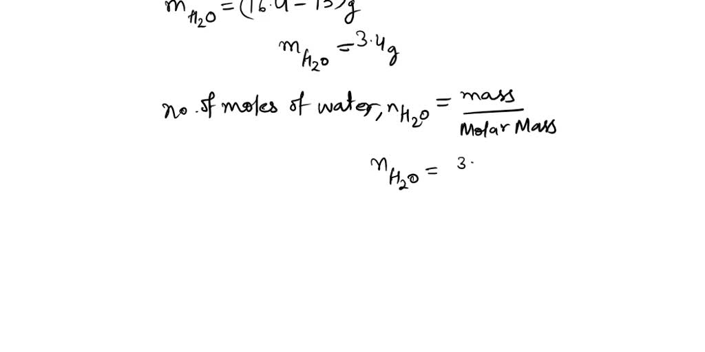 SOLVED: Determining The Formula Of A Hydrate Worksheet Name: 1-6 ...