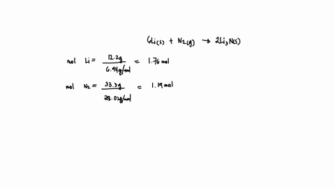 when-heated-lithium-reacts-with-nitrogen-to-form-lithium-nitride-6lisng2lins-what-is-the-theoretical-yield-of-lin-in-grams-when-122-g-of-li-is-heated-with-333g-of-n2-if-the-actual-yield-of-l-86133