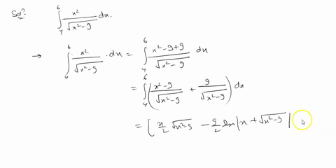 evaluate-the-definite-integral-using-the-given-integration-limits-and-the-limits-obtained-by-trigonometric-substitution-dx-x2-_-9-a-the-given-integration-limits-b-the-limits-obtained-by-trig-87435