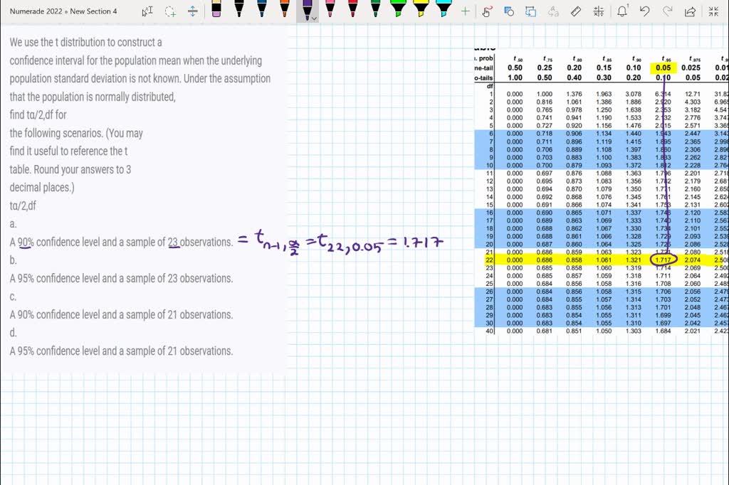 T Distribution Table Confidence Interval My Bios