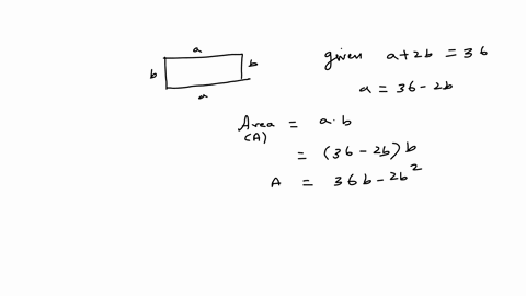 the-lengths-of-the-sides-of-a-rectangle-are-and-b-where-axb-the-sum-of-the-lengths-of-the-two-shorter-sides-and-one-of-the-longer-sides-of-the-rectangle-is-36-what-value-of-a-maximizes-the-a-66396