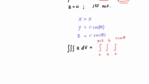 evaluate-the-triple-integral-zzz-e-z-dv-where-e-is-bounded-by-the-cylinder-y-2-z-2-36-and-the-planes-x-0-y-6x-and-z-0-in-the-first-octant-ve2