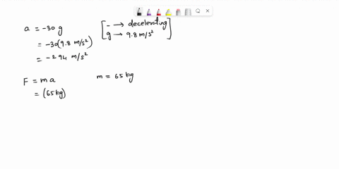 8-a-person-has-a-reasonable-chance-of-surviving-an-automobile-crash-if-the-deceleration-is-no-more-than-30-gs-calculate-the-force-o-a-65-kg-person-accelerating-at-this-rate-what-distance-is-61475