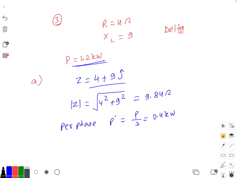 three-inductive-load-each-of-resistance-4ohm-reactance-of-9-are-connected-in-delta-when-connected-to-a-3-phase-supply-the-loads-consume-12-kw-calculate-a-the-power-factor-of-the-load-b-the-phase-curre