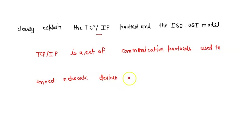 SOLVED: Clearly Explain The TCP/IP Protocol Model And The ISO-OSI Model.