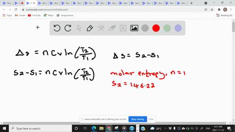 calculate-the-molar-entropy-of-a-constant-volume-sample-of-argon-at-250-k-given-that-it-is-15484jk-mol-1-at-298-k-the-molar-constant-volume-heat-capacity-of-argon-is-r-12718