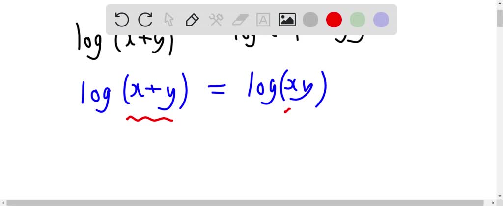 SOLVED: Prove that (for x > 1 )) log(x+y)= log(x) + log(y) IF, AND ONLY ...