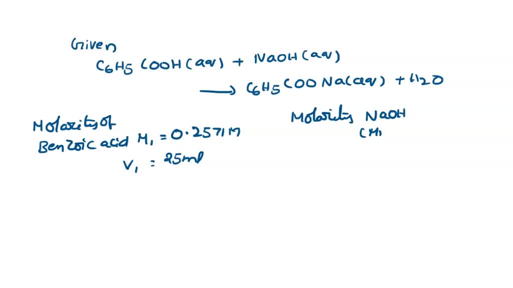 SOLVED: A Chemist Titrates A 25.00 ML Sample Of 0.2571 M Benzoic Acid ...