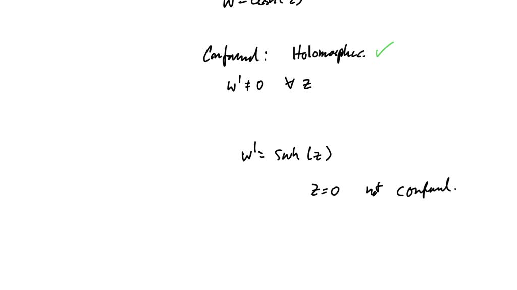 SOLVED: Find all points at which the mapping w = cosh(z) is not ...