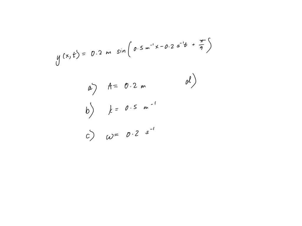 SOLVED: '(a) Wave Is Modeled By The Wave Function: Y(x,t) 0.65 M Sin|35 ...