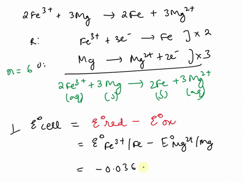 a-voltaic-cell-employs-the-following-redox-reaction-2fe3aq3mgs2fes3mg2aq-2-f-e-3-a-q-3-m-g-s-2-f-e-s-3-m-g-2-a-q-calculate-the-cell-potential-at-25-c-under-each-of-the-following-conditions-1-35953