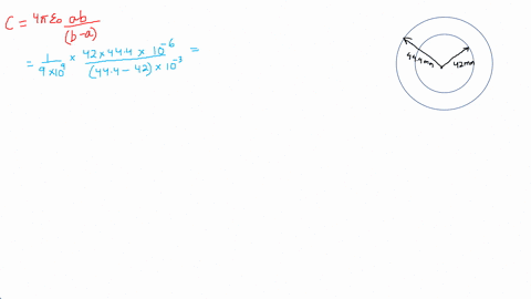 the-plates-of-a-spherical-capacitor-have-radii-420-mm-and-444-mm-a-calculate-the-capacitance-b-what-must-be-the-plate-area-of-a-parallel-plate-capacitor-with-the-same-plate-separation-and-ca-13186