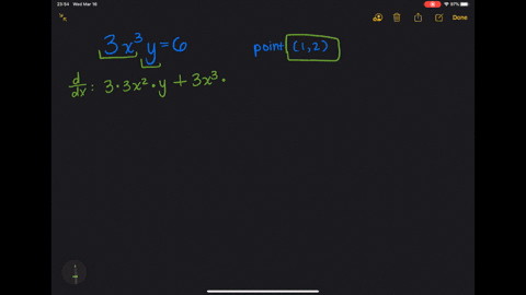 find-dydx-by-implicit-differentiation-then-find-the-slope-of-the-graph-at-the-given-point-3x3y-6-point-1-2-30066