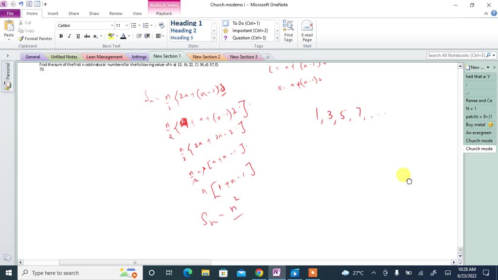 Solved Find The Sum Of The First N Odd Natural Numbers For The Following Values Of N A 13 B 9520