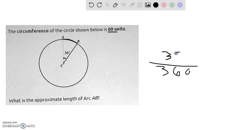 SOLVED The Circumference Of The Circle Shown Below Is 60 Units 36 What 