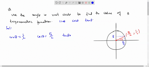 Use the angle in the unit circle to find the value of the...
