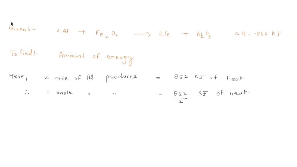 SOLVED Question 6 1 pts The thermochemical equation for the thermite