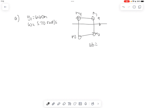 the-four-particles-shown-below-are-connected-by-rigid-rods-of-negligible-mass-where-y1-660-m-the-origin-is-at-the-center-of-the-rectangle-the-system-rotates-in-the-xy-plane-about-the-z-axis-16705