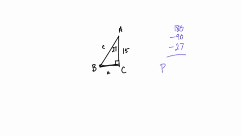 given-the-side-length-b15-and-the-angle-a27-on-the-triangle-below-find-the-lengths-of-a-and-c-and-the-measure-of-angle-b-do-not-round-during-your-calculations-but-round-your-final-answers-to-one-decim