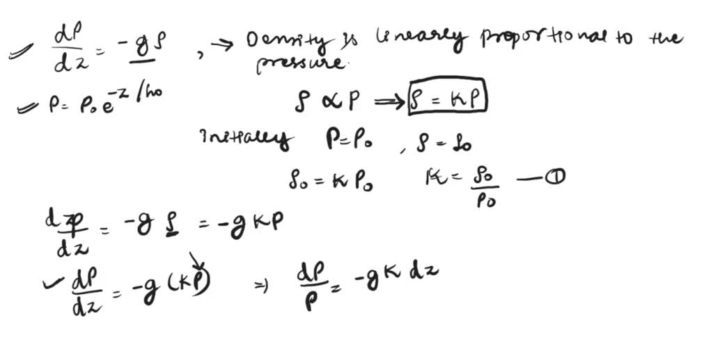 SOLVED: In class, we solved the barometric equation for pressure as a ...