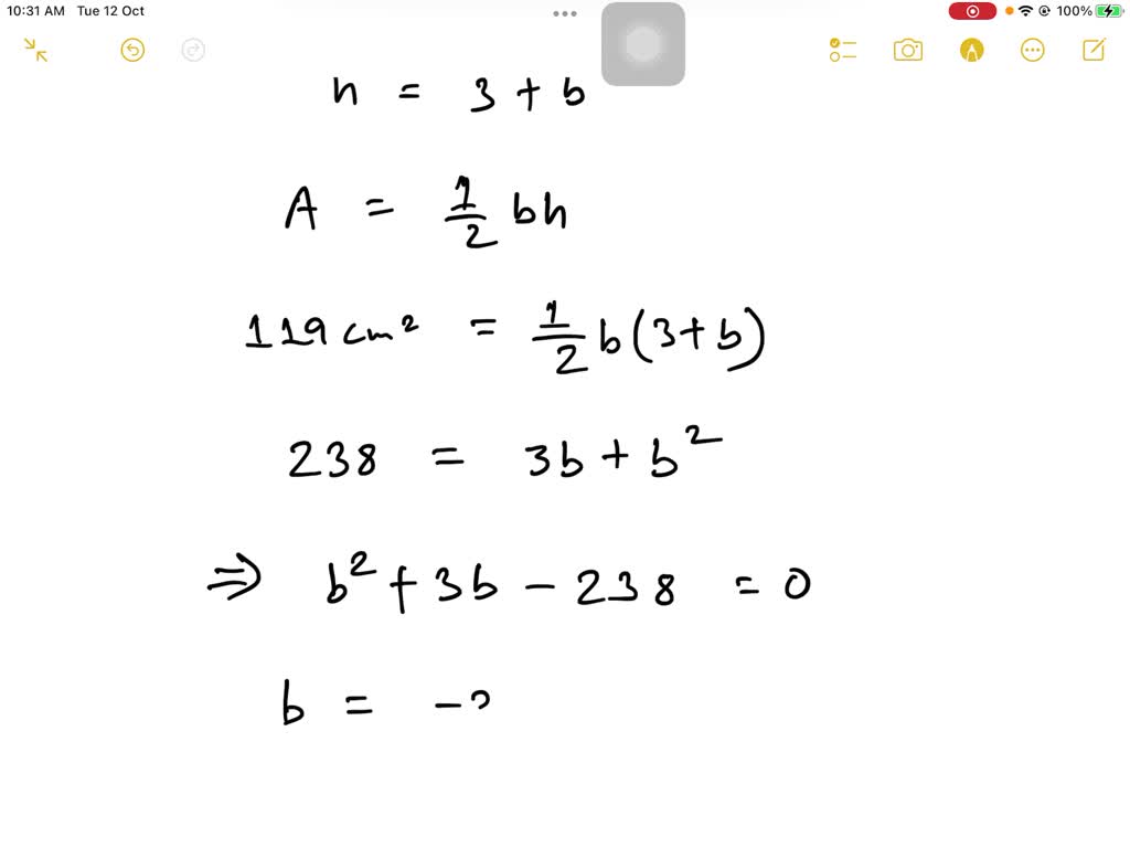 solved-the-height-of-a-triangle-is-3-cm-more-than-the-length-of-the